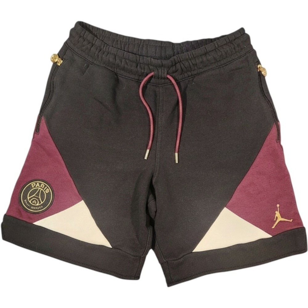Nike Shorts Mens Small Paris Saint-Germain PSG Jordan Black Maroon Fleece Soccer